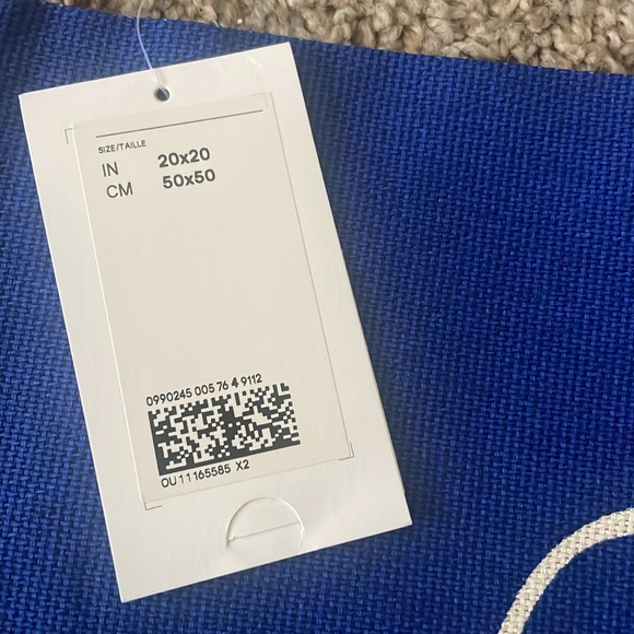 H&M Home Zippered Pillow Cushion Cover Blue and Black with Abstract Female Art - Picture 3 of 7